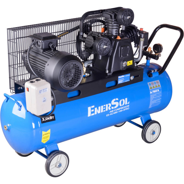 Картинка - Компрессор воздушный с ременным приводом ENERSOL ES-AC480-100-3PRO