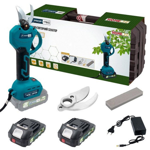 Картинка - Аккумуляторный секатор PROFI-TEC HES20BL