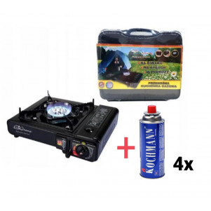 Плитка ElicoCamp портативная газовая + 4 балона