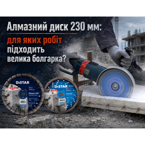 Алмазний диск 230 мм: для яких робіт підходить велика болгарка?