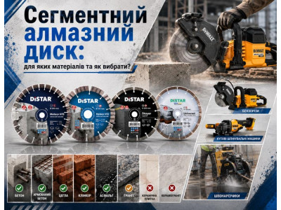 Сегментний алмазний диск: для яких матеріалів та як вибрати?
