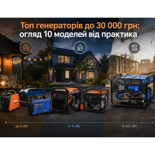 Топ генераторов до 30 000 грн: обзор 10 моделей от практика
