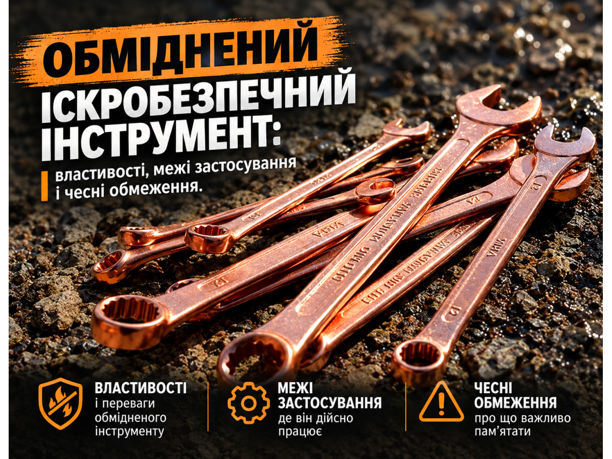 Омедненный искробезопасный инструмент: свойства, пределы применения и честные ограничения