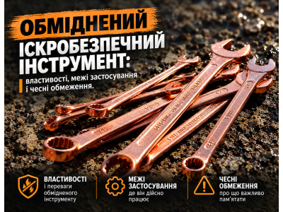 Обміднений іскробезпечний інструмент: властивості, межі застосування і чесні обмеження