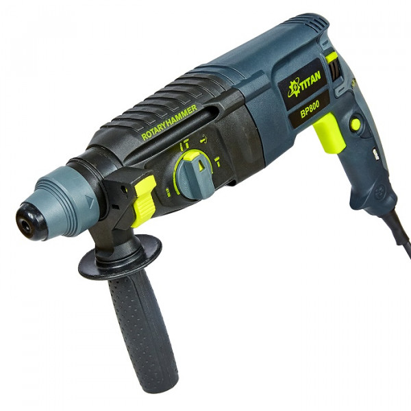 Картинка - Перфоратор TITAN BP800 (кейс, пика, зубило, 3 бура)