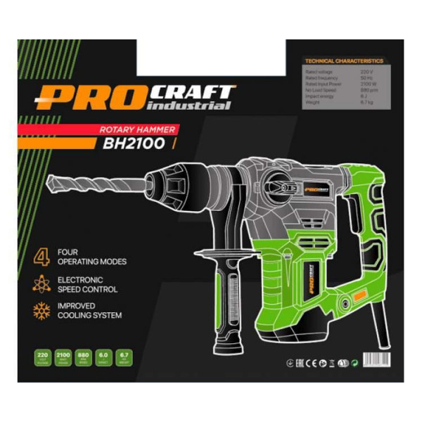 Картинка - Перфоратор PROCRAFT BH2100 industrial NEW
