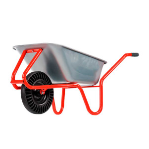 Тачка строительная 1-колесная VULKAN D2-100sr 180кг/100л оцинкованная колесо цельнолитое (собрано)