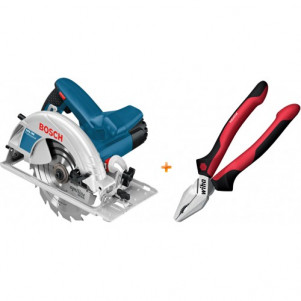Пила дискова GKS 190 + плоскогубці Потужність 1400 Вт BOSCH