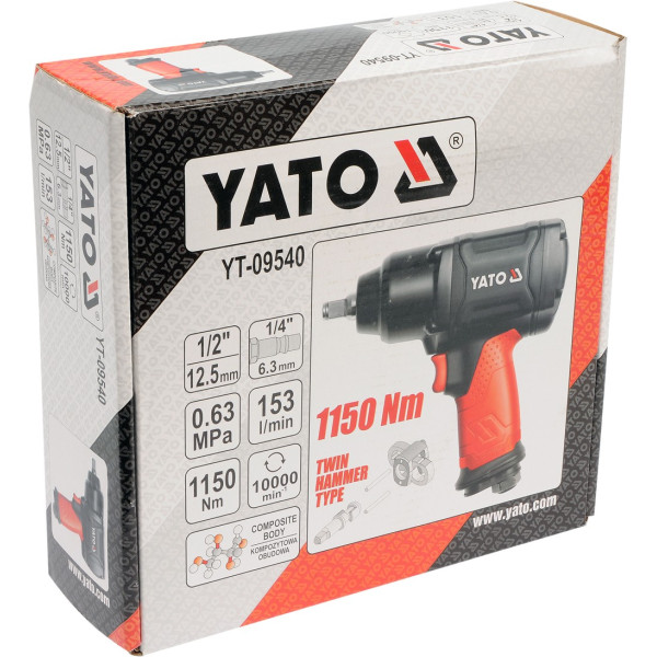 Фото - Гайковерт ударний пневматичний YATO YT-09540