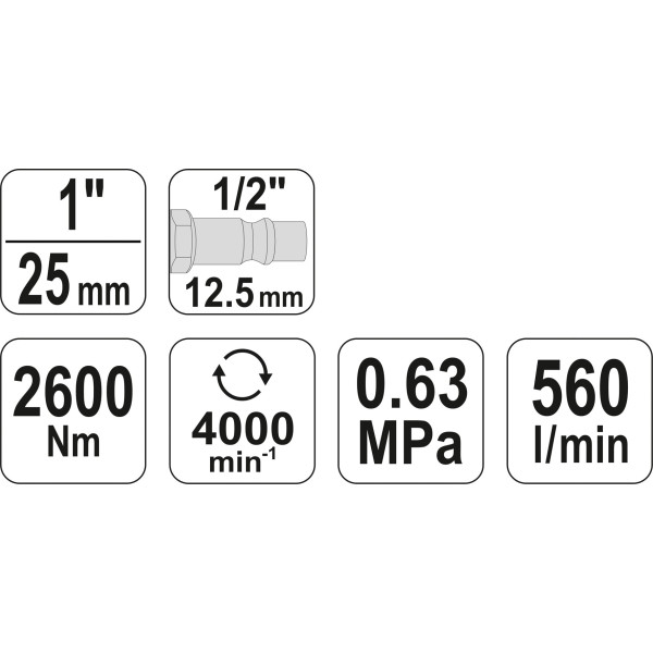 Фото - Гайковерт ударний пневматичний YATO YT-0960