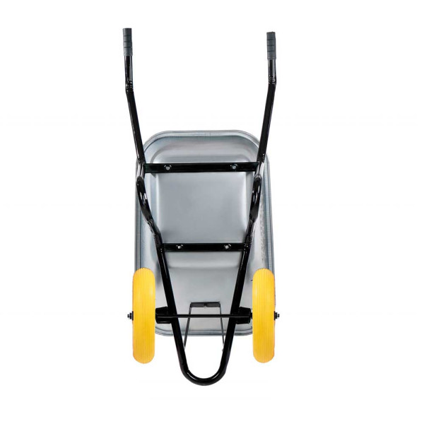 Фото - Тачка будівельна VULKAN 2-х колісна 200кг/100л оцинкована колесо PU (розібрана)