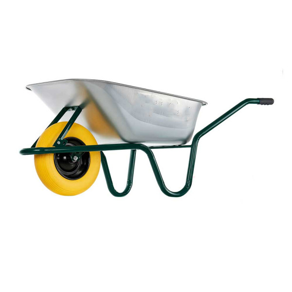 Фото - Тачка будівельна VULKAN 1-но колісна 160кг/100л оцинковна колесо PU (розібрана)