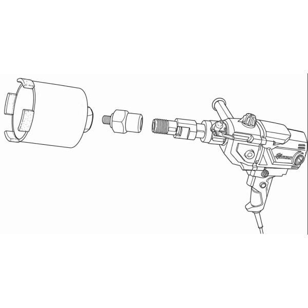 Картинка - Переходник к алмазной коронке SUPERHARD М22 (м) на М16 (п) (для Titan PDAKB120,  PDAKB161)
