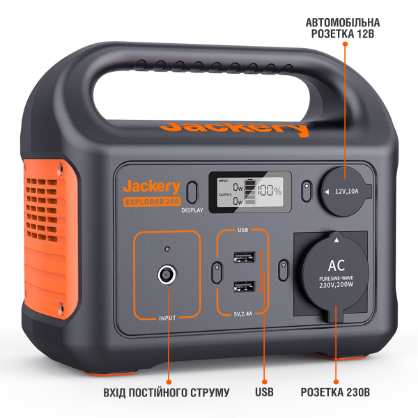 Картинка - Солнечный генератор Jackery 240 (Explorer 240 + 1 Solarsaga 100W)
