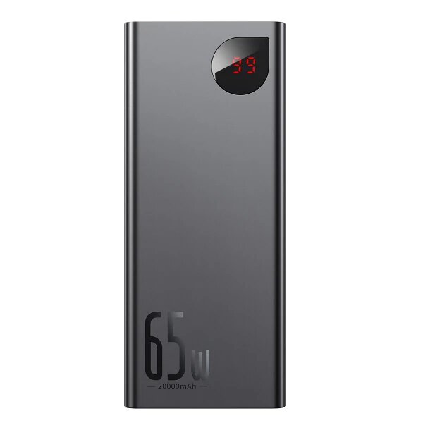 Картинка - Повербанк Baseus Adaman Metal Digital Display 65W (QC3.0 PD3.0) 20000mAh черная