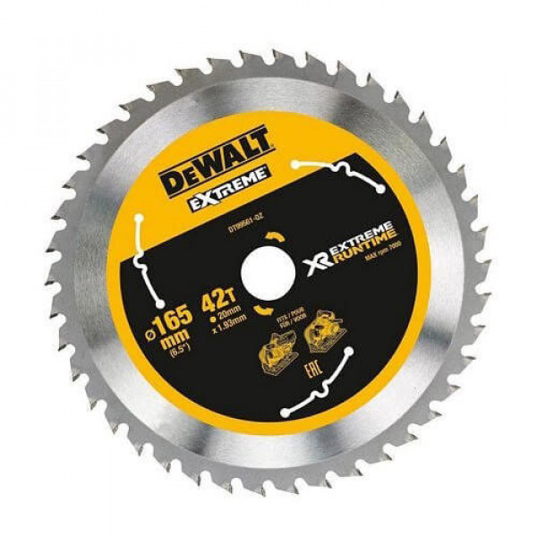 Картинка - Диск пильный DeWALT DT99561 XR 165х20 мм 42z (ATB+R)