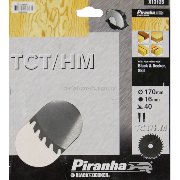 Картинка - Пильный диск BLACK+DECKER PIRANHA X13125 170х16 мм