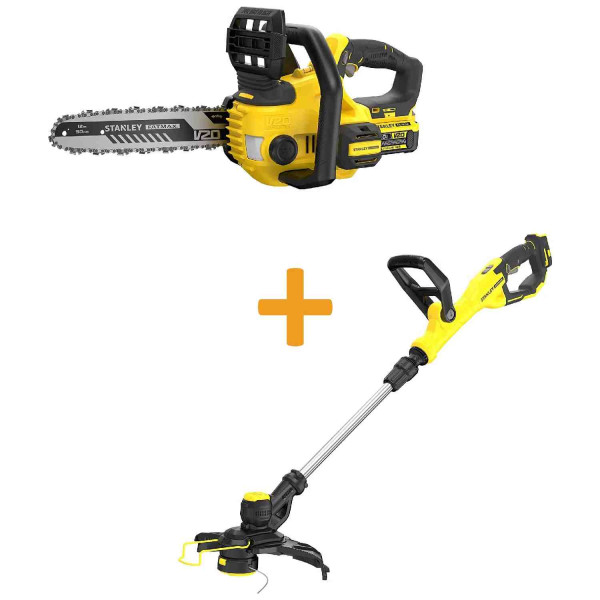 Фото - Пила ланцюгова + триммер акумуляторний STANLEY FatMax SFMCCS630M1+SFMCST933M1