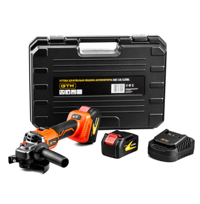 Аккумуляторная угловая шлифмашина бесщёточная GTM AGC18/125BL