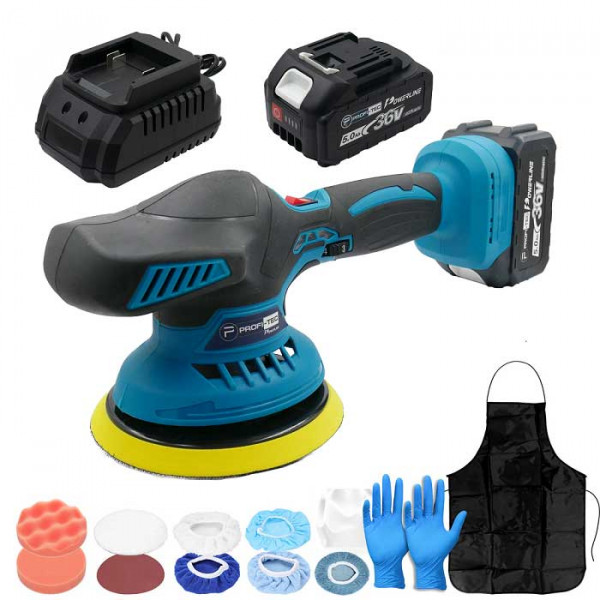 Картинка - Аккумуляторная полировальная ротационная машина PROFI-TEC DPO150BLSet15P