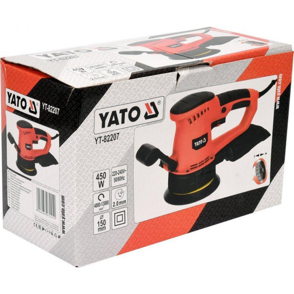 Фото - Ексцентрикова шліфувальна машинка YATO YT-82207