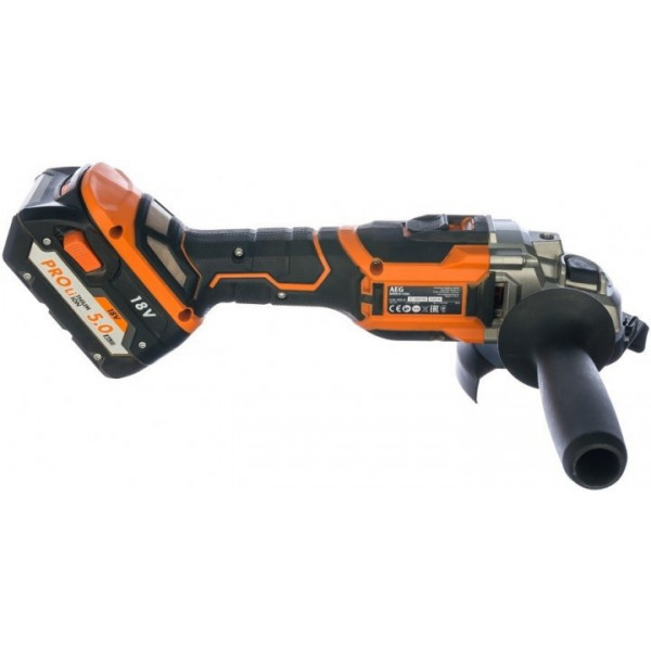 Фото - Акумуляторна кутова шліфувальна машина AEG BEWS18-125BL-502C