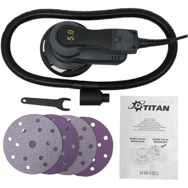 Картинка - Эксцентриковая шлифмашина Titan PESM3-150 EC BRUSHLESS