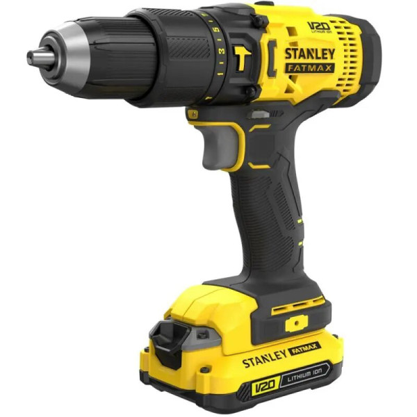 Картинка - Аккумуляторная ударная дрель-шуруповерт STANLEY FATMAX SCD711C2K