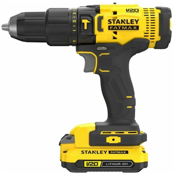 Картинка - Аккумуляторная ударная дрель-шуруповерт STANLEY FATMAX SCD711C2K