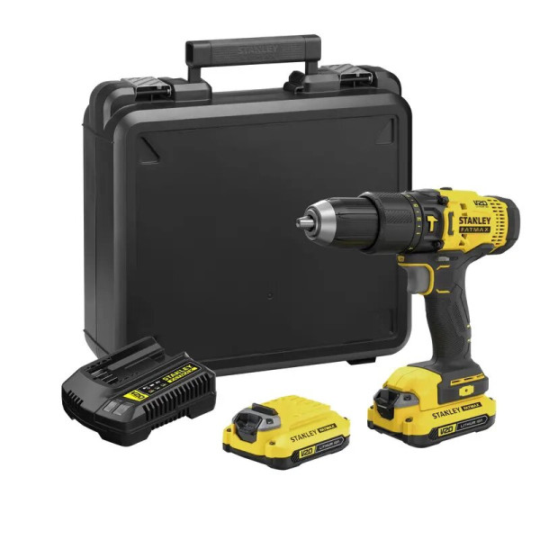 Картинка - Аккумуляторная ударная дрель-шуруповерт STANLEY FATMAX SCD711C2K