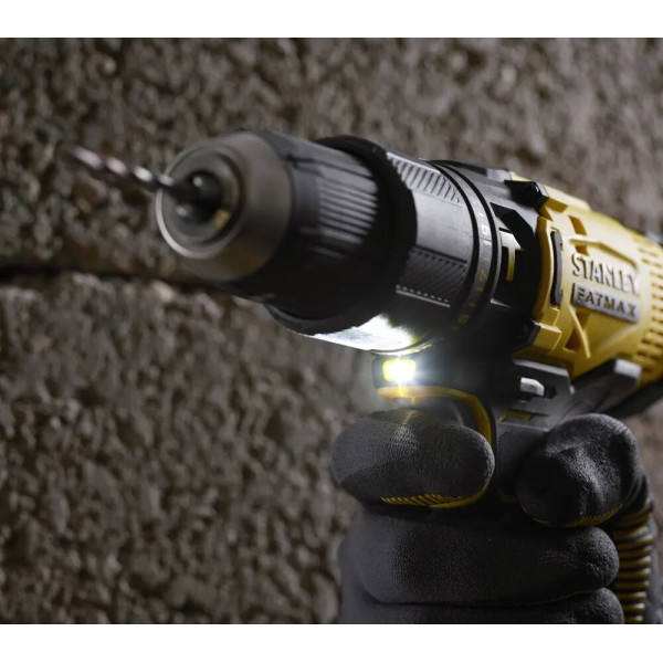 Картинка - Аккумуляторная ударная дрель-шуруповерт STANLEY FATMAX SCD711C2K