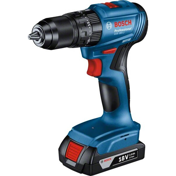 Фото - Безщітковий ударний акумуляторний дриль Bosch GSB 185-LI 2x2.0 Ah, GAL 18V-20, case