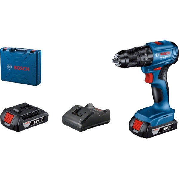 Фото - Безщітковий ударний акумуляторний дриль Bosch GSB 185-LI 2x2.0 Ah, GAL 18V-20, case