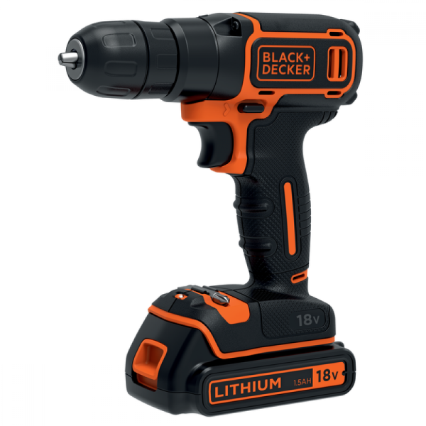 Картинка - Дрель-шуруповерт аккумуляторная BLACK+DECKER BDCD18