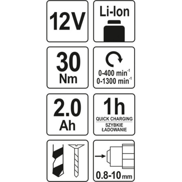 Картинка - Аккумуляторный шуруповерт YATO YT-82901