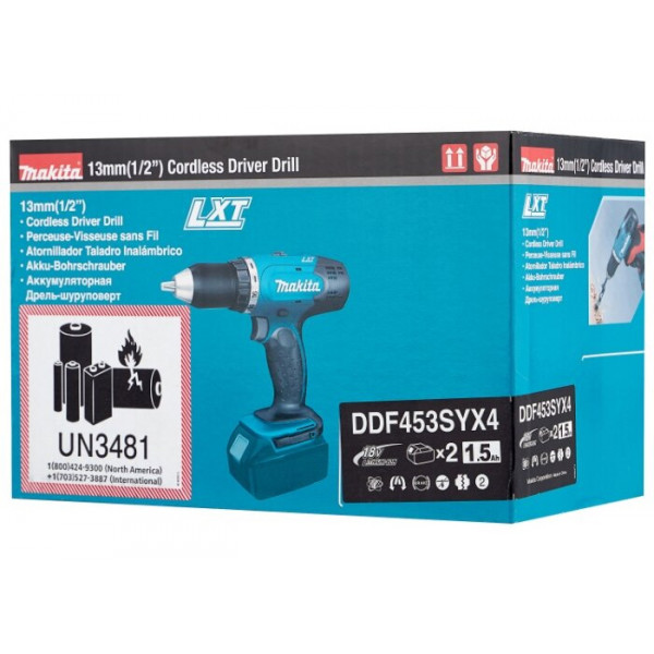 Фото - Дриль-шуруповерт MAKITA DDF453SYX4 акумуляторний