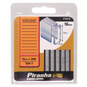 Скобы BLACK+DECKER PIRANHA X70316 16мм