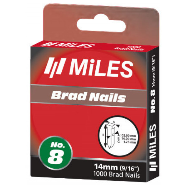 Картинка - Гвоздь Miles No.8-14MM, 1000 шт., Аналог: Rapid 140