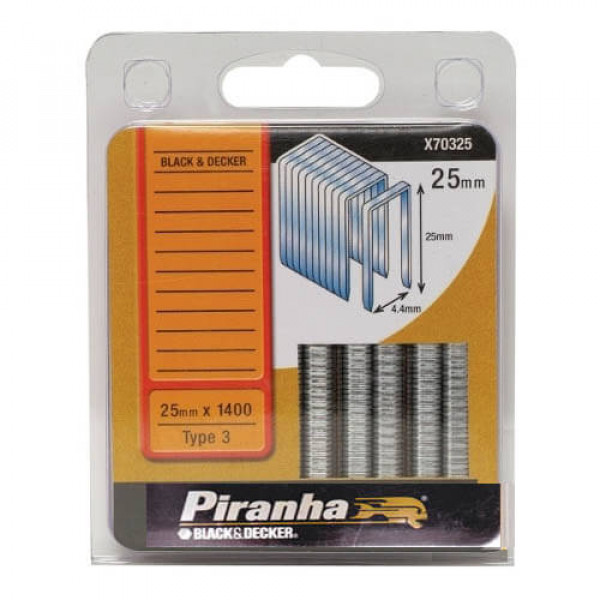 Картинка - Скобы BLACK+DECKER PIRANHA X70325