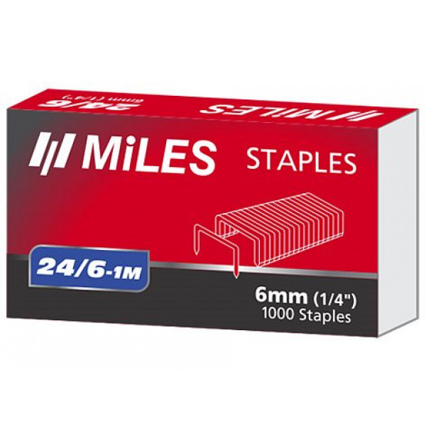 Картинка - Скобы Miles 24 / 6-1M, 6 мм, 1000 шт