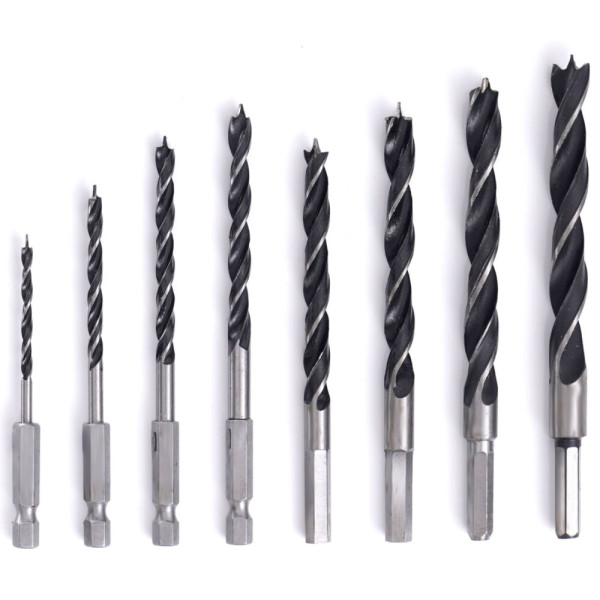 Картинка - Набор сверл по дереву TAGRED TA4184 HEX 1/4" (8 шт)