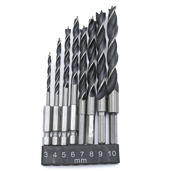Картинка - Набор сверл по дереву TAGRED TA4184 HEX 1/4" (8 шт)