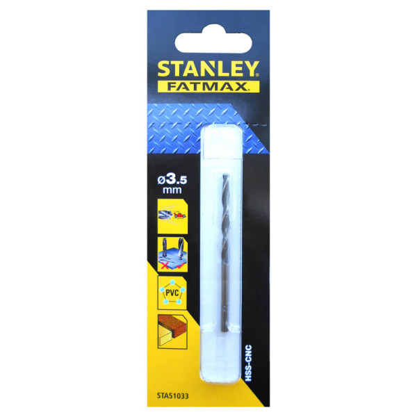 Картинка - Cверлo по металлу STANLEY STA51033 HSS-CNC диаметр 3.5 мм