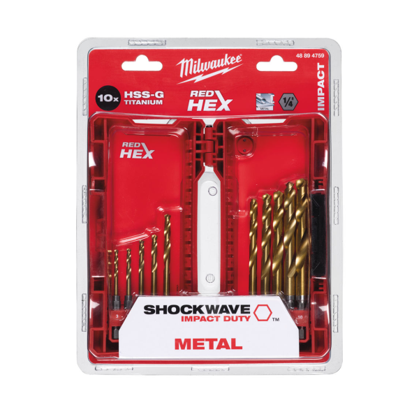Картинка - Набор сверл по металлу HSS-G Shockwave Milwaukee 48894759 10 шт