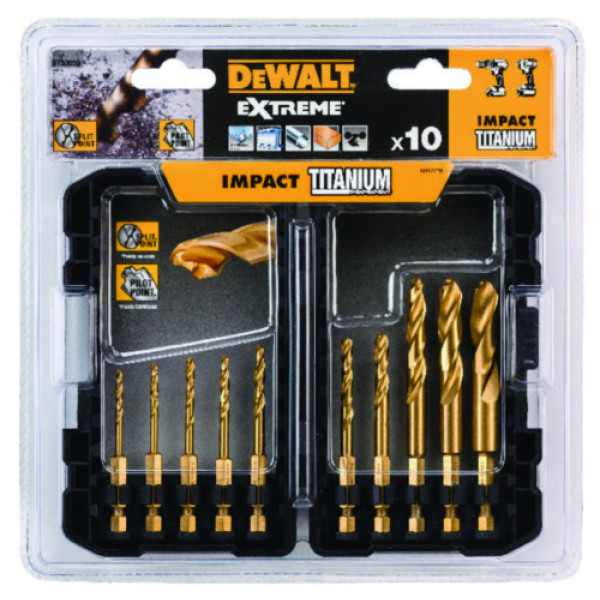 Фото - Набір свердел по металу DeWALT DT50050 "TITANIUM IMPACT" (10 шт)