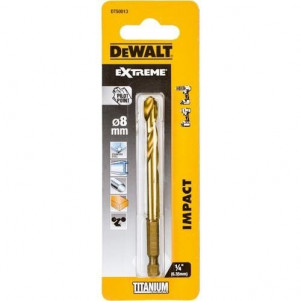 Сверло по металлу DeWALT DT50013 "TITANIUM IMPACT" HSS-Tin 8х70х101.5 мм