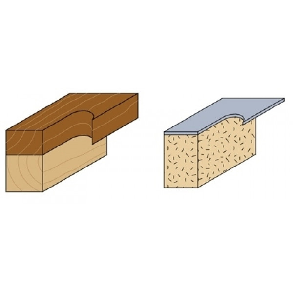 Картинка - Фреза прямая (обгоночная) CMT HM I = 25,4 D = 9,5 S = 8 + нижний подшипник (906.095.11)