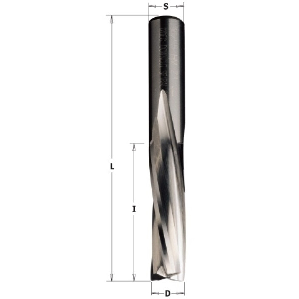Фото - Фреза спіральна D = S = 20 I = 60 L = 120 Z = 3 RH чистова обробка тирси вниз (194.200.11)