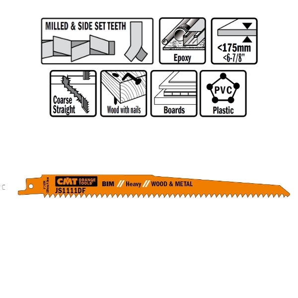 Картинка - Пила сабельная L = 225 I = 205 H = 19 K = 1,25 TS = 4,3 (JS1111DF-20)