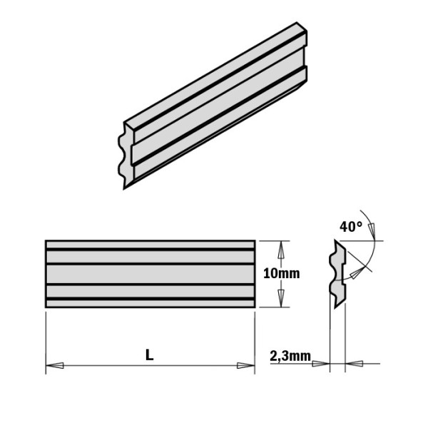 Картинка - Нож Tersa 80x10x2,3мм HM (KS1.080.02)